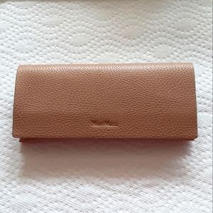 Max Mara  tan pebbled leather sunglasses or glasses case